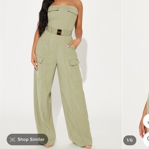 Army green cargo jumpsuit